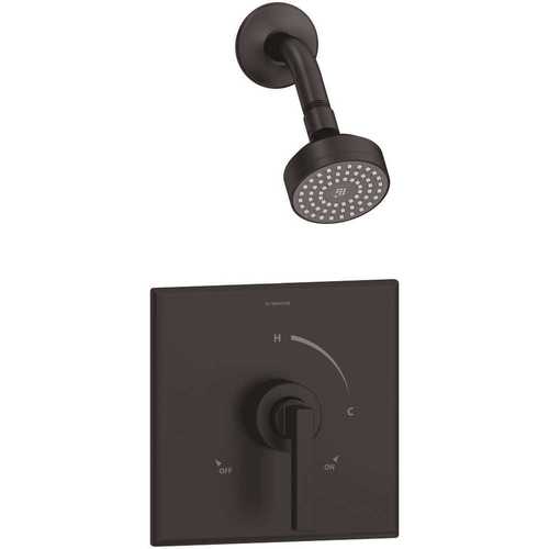 Symmons 3601-MB-1.5-TRM Duro Single Handle 1-Spray Shower Trim in Matte Black - 1.5 GPM (Valve not Included)