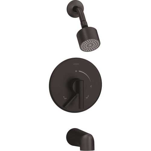 Symmons S-3502-CYL-B-MB-1.5-TRM Dia Single-Handle Wall-Mounted Tub and Shower Trim Kit in Matte Black - 1.5 GPM (Valve not Included)