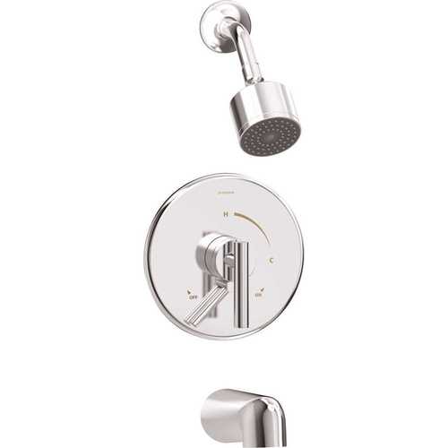 Symmons S-3502-CYL-B-1.5-TRM Dia Single Handle Wall-Mounted Tub and Shower Faucet Trim Kit in Polished Chrome - 1.5 GPM (Valve not Included)