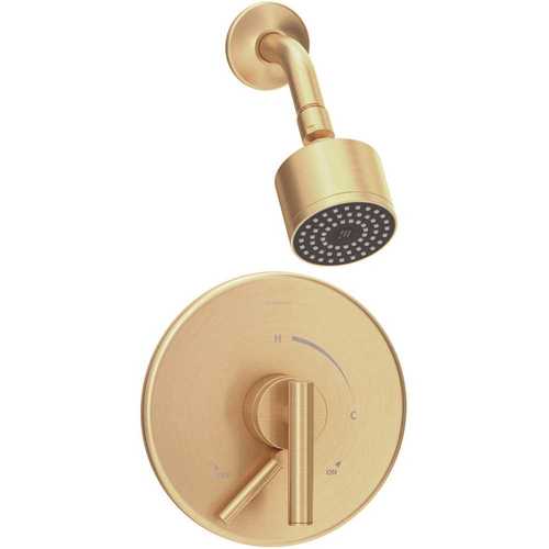 Symmons S-3501-CYL-B-BBZ-1.5-TRM Dia Single Handle Wall-Mounted Shower Trim Kit with Volume Control in Brushed Bronze - 1.5 GPM (Valve not Included)