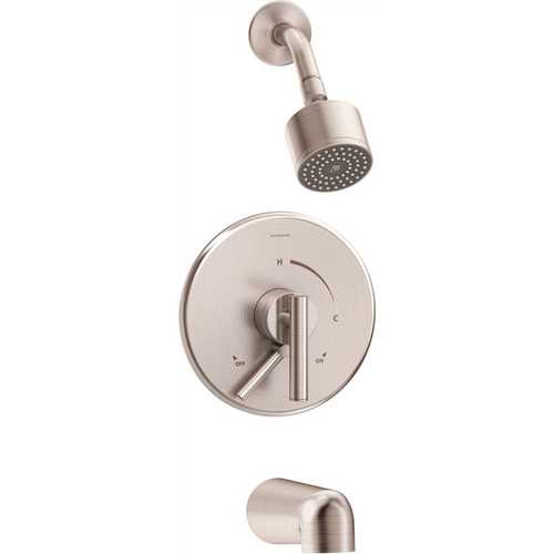 Dia 1-Handle Wall Mounted Tub and Shower Trim Kit in Satin Nickel (Valve not Included)