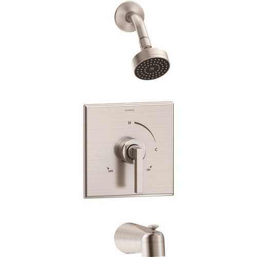 Duro Single Handle 1-Spray Tub and Shower Faucet Trim in Satin Nickel - 1.5 GPM (Valve not Included)