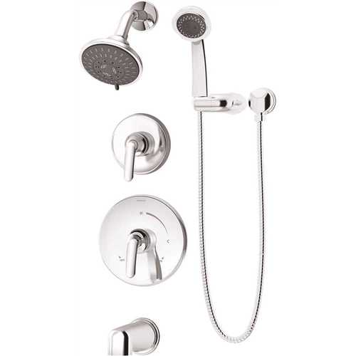 Elm 2-Handle Wall-Mounted Tub and Shower Trim Kit with Hand Shower in Polished Chrome (Valves not Included)