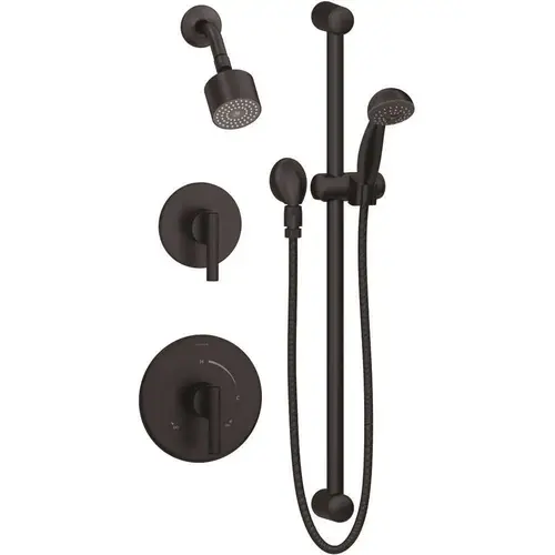 Dia 2-Handle 1-Spray Shower Trim with 1-Spray Hand Shower in Matte Black (Valves not Included)