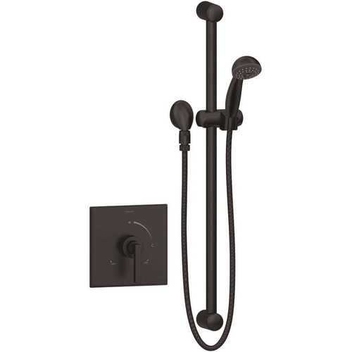 Symmons 3603-H321-V-MB-1.5-TRM Duro 1-Handle Wall-Mounted Shower Trim Kit in Matte Black (Valve not Included)