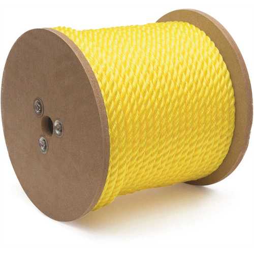 MIBRO 300521 KingCord 1/4 in. x 1,200 ft. Polypropylene Twisted Rope 3-Strand, Yellow