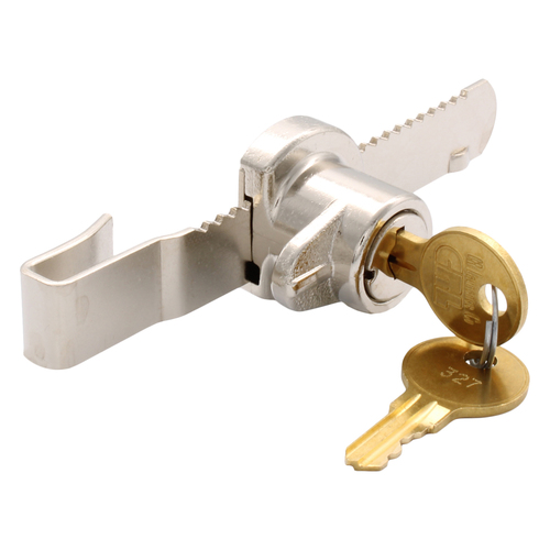 CRL 963L Chrome "Tamper Proof" Sliding Glass Door Lock with Standard Ratchet Bar