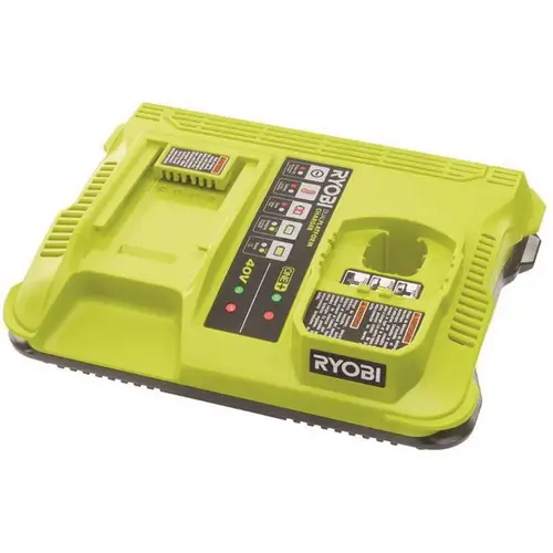 Techtronic Industries Co. P137 RYOBI ONE+ Lithium-Ion Dual Platform Charger for Ryobi 18-Volt ONE+ and 40-Volt Batteries Green