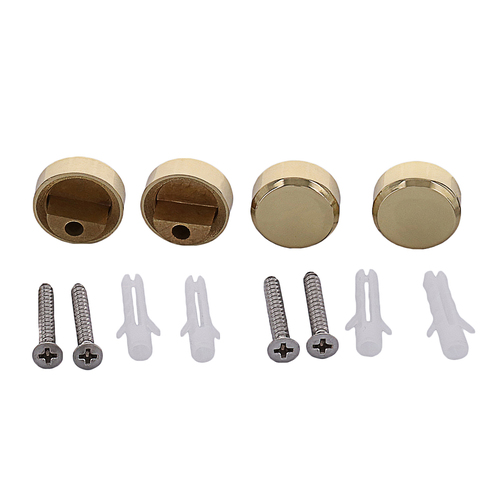 Polished Brass Round Mirror Clip Set