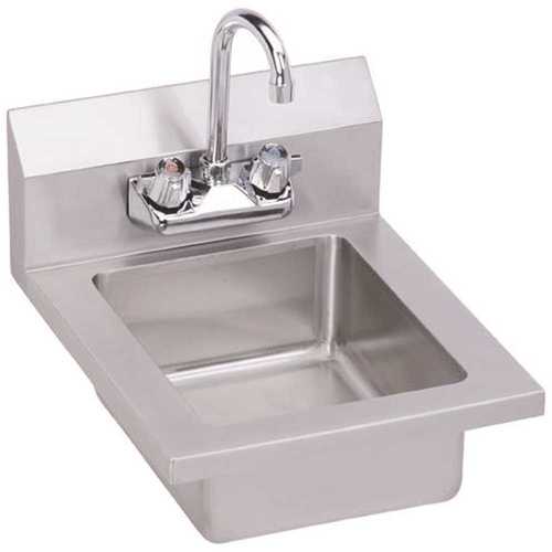Elkay EHS-14X Stainless Steel 14 in. Single Compartment Commercial Kitchen Sink with Faucet