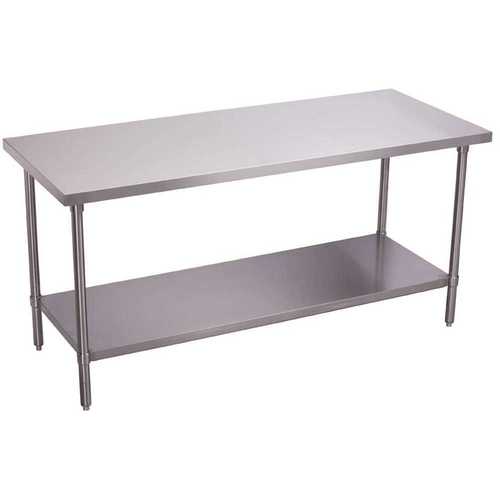 60 in. Stainless Steel Kitchen Utility Table with Legs and Undershelf