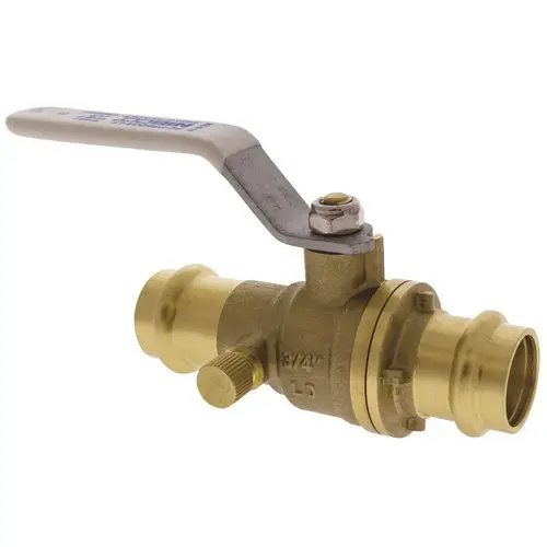 1/2 in. Brass Press Lead Free Full Port Ball Valve with Drain