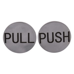 Push and Pull Door Signs 2 x 6 Satin Silver Alumatough 