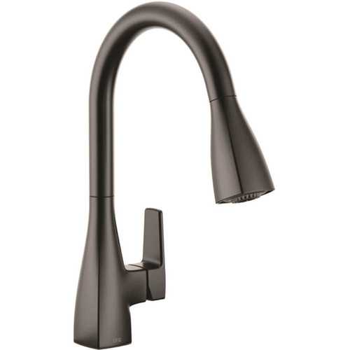 Moen 76162BL Cleveland Faucet Group Slate Single-Handle Pull-Down Sprayer Kitchen Faucet in Matte Black