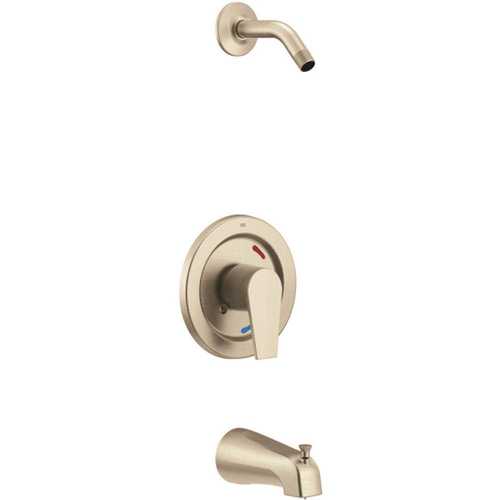 Slate Single-Handle 1-Spray 1.75 GPM Tub and Shower Faucet in Brushed Nickel (Valve Included; Showerhead Not Included)