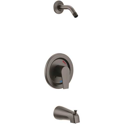 Slate Single-Handle 1-Spray 1.75 GPM Tub and Shower Faucet in Matte Black (Valve Included; Showerhead Not Included)