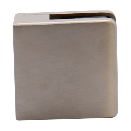 CRL Z910BS Brushed Stainless Z-Series Square Type Flat Base Stainless Steel Clamp for 3/8" Glass