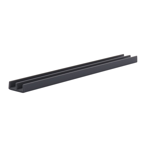 CRL D708GRY Gray Plastic Lower Track for 1/8" Sliding Panels - 144" Stock Length