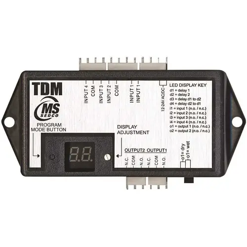 MS Sedco TDM SEDCO Commander Black Lexan Time Delay Module, 2 Outputs with up to 4 Inputs, Time Delay 0-Seconds to 99 Seconds