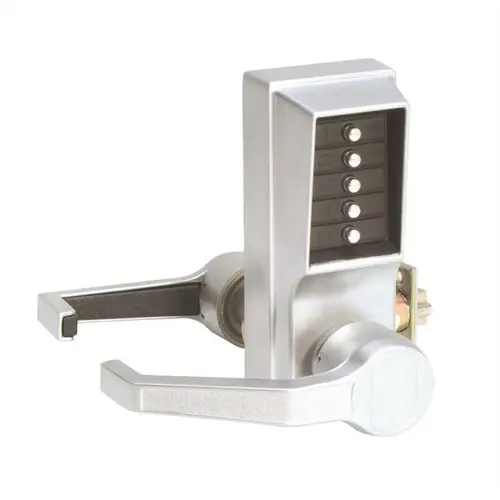L1000 Left Hand Satin Chrome Cylindrical Lock with Lever No Key Overide