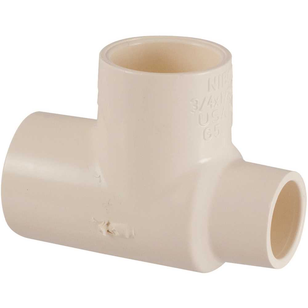 NIBCO C4711HDRR341234 Everbilt 3/4 in. x 1/2 in. x 3/4 in. CPVC CTS Slip x Slip x Slip Reducing Tee Fitting