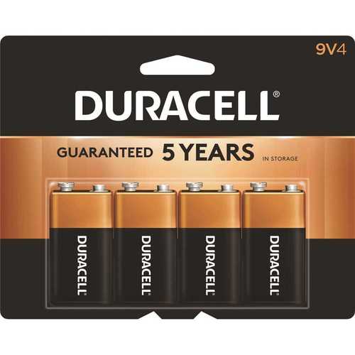 DURACELL 004133302963 9-Volt Coppertop Alkaline Batteries - pack of 4