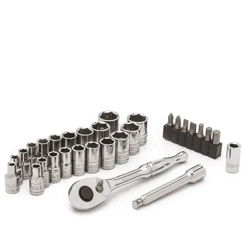 Husky 1/4 in. Drive Ratchet SAE/Metric Socket Set