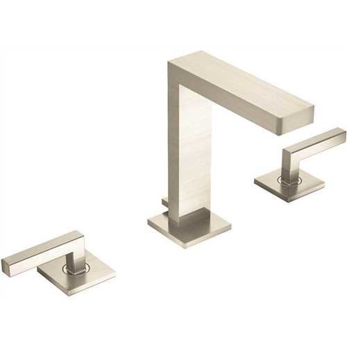 Symmons SLW-3612-STN-1.0 Duro 8 in. Widespread 2-Handle Bathroom Faucet with Drain Assembly in Brushed Nickel