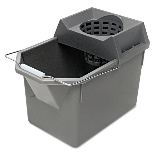 FG619400 STL Pail and Mop Strainer Combination, 15 qt Capacity, Pails and Funnel, HDPE Bucket/Pail