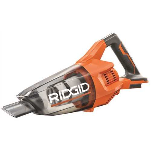 RIDGID 18-Volt Cordless Hand Vacuum (Tool-Only) with Crevice Nozzle, Utility Nozzle and Extension Tube Orange