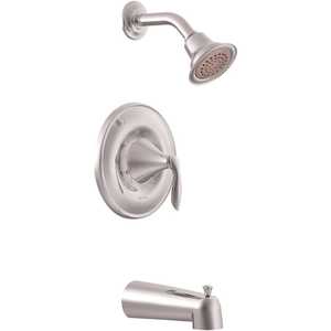 Moen T Eva Single Handle 1 Spray Tub And Shower Faucet With Posi Temp And M Pact In Chrome Valve Not Included