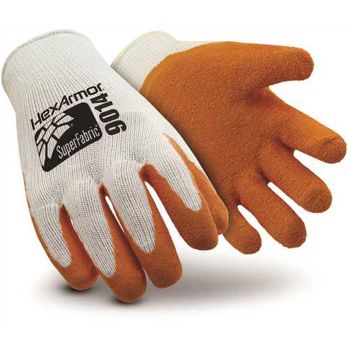 Medium Orange/White Super Fabric Glove with Rubber Palm Coating and Needlestick Resistance Level 5, ANSI Cut Level A9