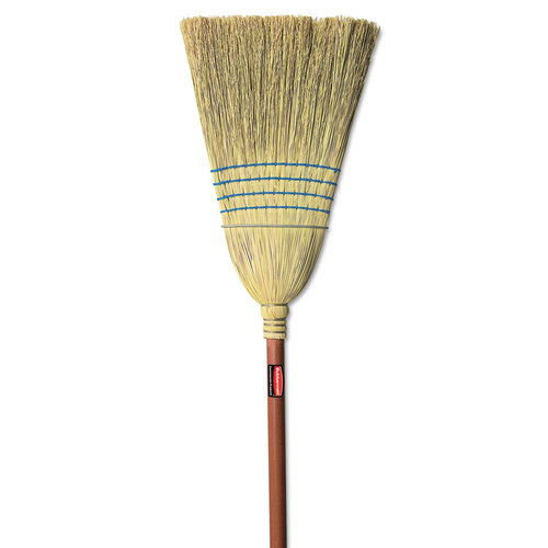 Rubbermaid RCP6383 Warehouse Broom, 12 in Sweep Face, Corn Fiber Bristle, 58-1/4 in L, Lacquered/Stained Handle