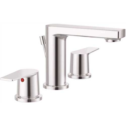 Moen 40606 CLEVELAND FAUCET GROUP Slate 8 in. Widespread 2-Handle Bathroom Faucet with Metal Drain Assembly in Chrome