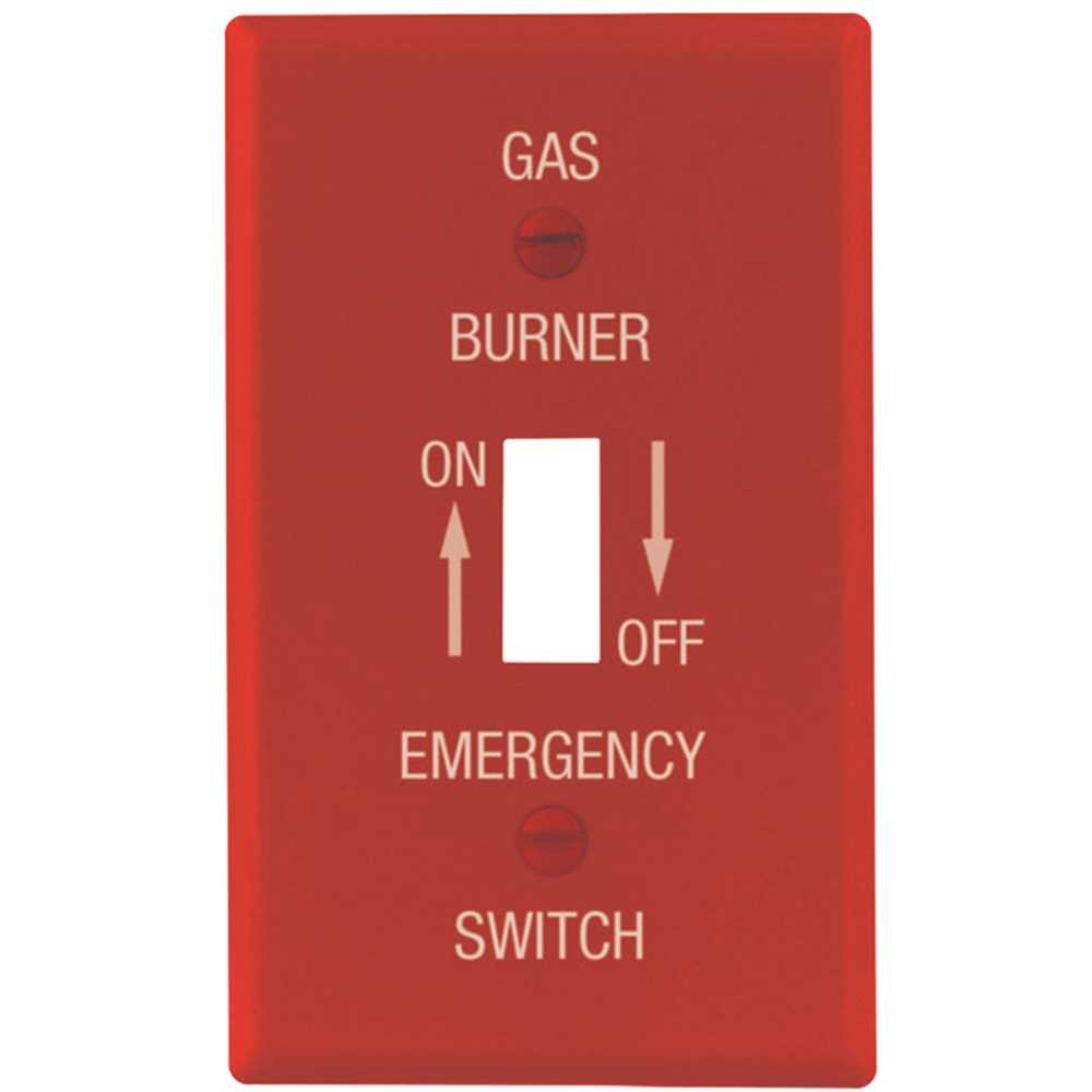 Titan3 Technology TPMSSR-G-T Red Smooth 1-Gang Gas Toggle Standard Metal Wall Plate