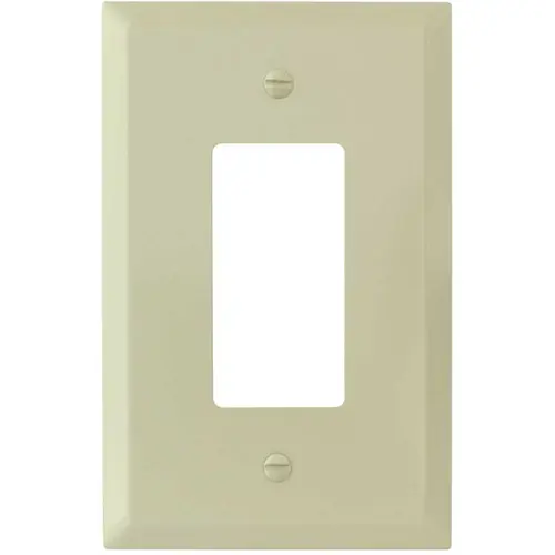 Ivory Smooth 1-Gang Rocker Jumbo Metal Wall Plate