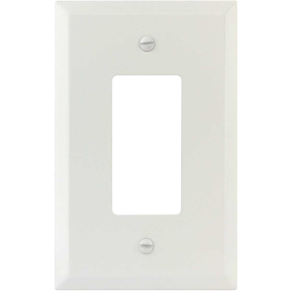 Titan3 Technology TPMSJW-R White Smooth 1-Gang Rocker Jumbo Metal Wall Plate