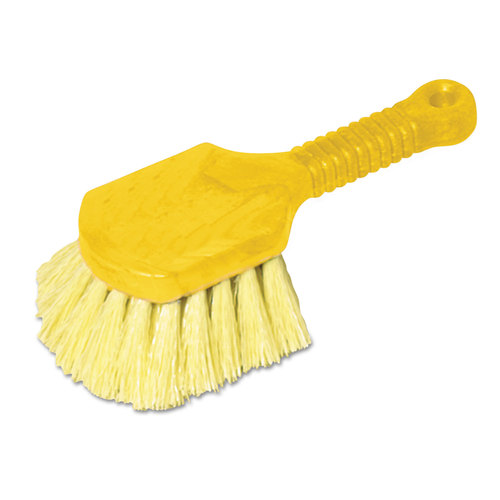 Utility Brush, 2 in L Trim, Yellow Bristle, Yellow Handle