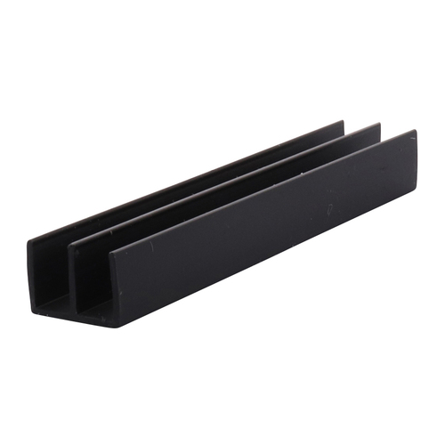 CRL D712BL Black Upper Plastic Track for 1/4" Sliding Panels - 144" Stock Length