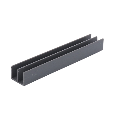 Gray Upper Plastic Track for 1/4" Sliding Panels 144" Stock Length