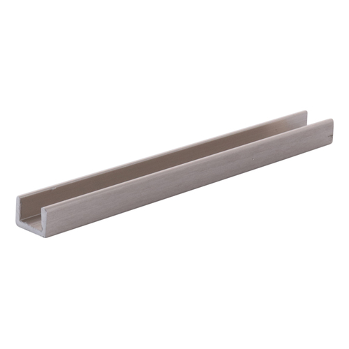 Brushed Nickel Frameless Shower Door Aluminum Regular U-Channel for 3/8" Thick Glass -  24" Stock Length