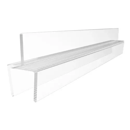 One-Piece Bottom Rail With Clear Wipe for 3/8" Glass -  84" Length