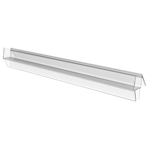 Clear Co-Extruded Bottom Wipe with Drip Rail for 1/4" Glass - 95" Stock Length