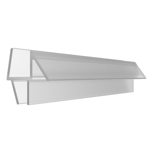 Brixwell P990WS-CCP36 Clear Co-Extruded Bottom Wipe with Drip Rail for 3/8" Glass -  36" Stock Length