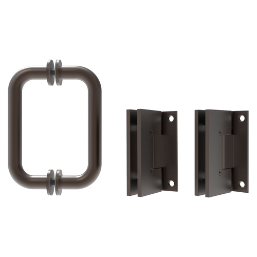 Oil Rubbed Bronze Vienna Shower Pull and Hinge Set
