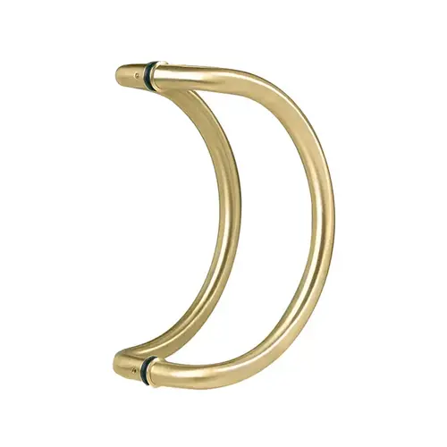 10 Inches Center To Center Commercial Offset Circular Door Pull Back to Back Mount Polished Brass