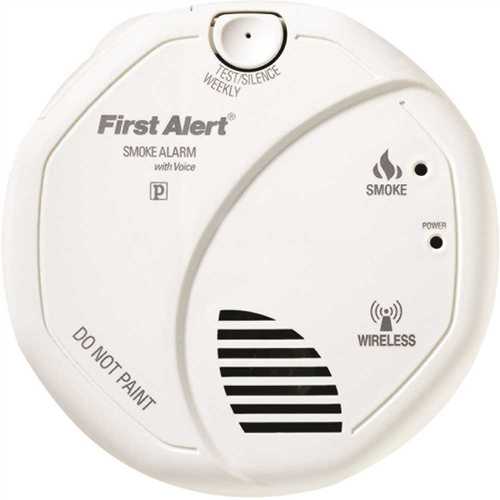 First Alert SA511B Wireless Interconnect Battery Operated Smoke Detector with Voice Alarm