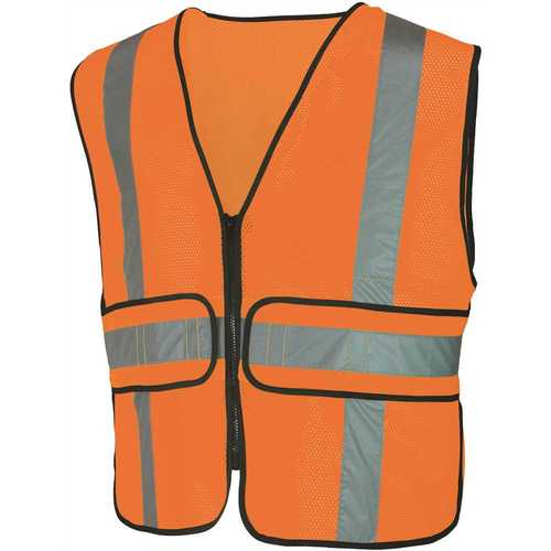 High-Visibility Orange Reflective Safety Vest