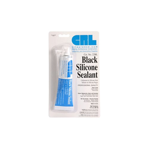 CRL 22BL Black Silicone Sealant 3 Fluid Ounce Squeeze Tube