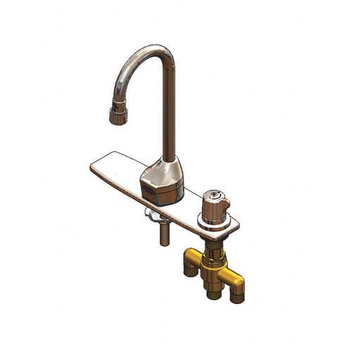 T & S BRASS & BRONZE WORKS EC-3100-SMT8 Sensor Touchless Faucet Sensor 8 in. Deck Mount in Polished Chrome Plated Brass